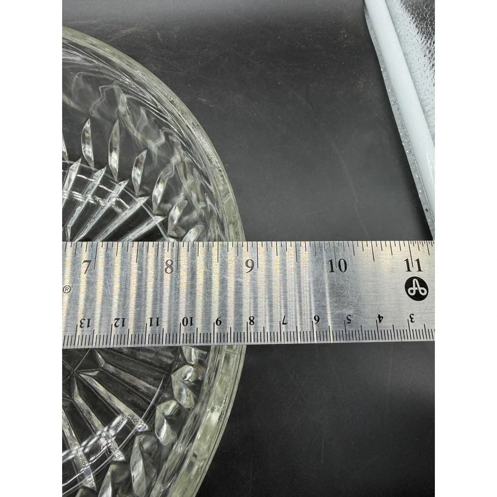 Vintage Clear Pressed Glass Salad Bowl with Matching Acrylic Serving Utensils‎